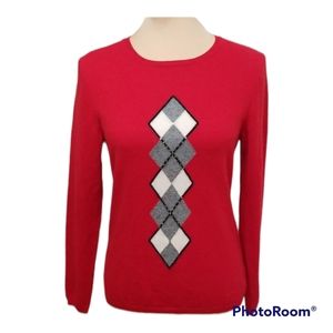 Charter Club Red cashmere top, size M